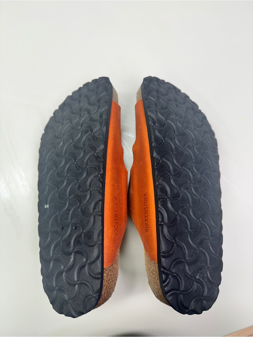 Birkenstock Arizona Big Buckle Leather Slides Burnt Orange Double Strap Size 40 - Picture 6 of 12